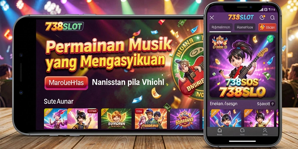 Tampilan gameplay 738SLOT dengan irama musik yang menari.