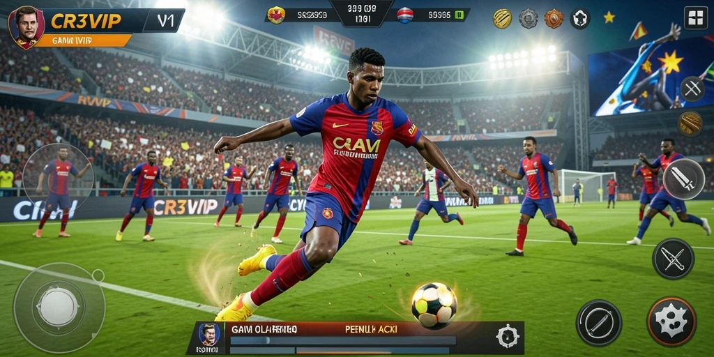 Screenshot CR7VIP menampilkan aksi olahraga yang mendebarkan.