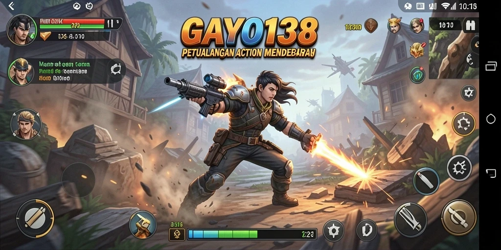 Screenshot gameplay action yang menegangkan dari GAYO138.