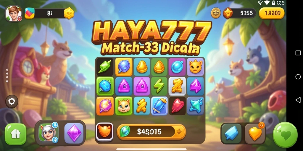 Tampilan gameplay HAYA777 yang menakjubkan dalam kategori Match-3.