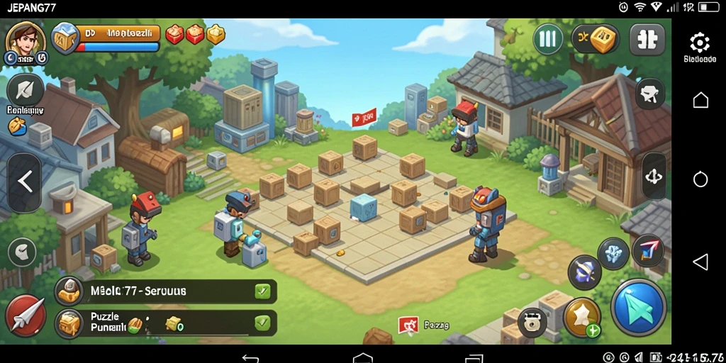 Tampilan gameplay menarik dari JEPANG77 dengan berbagai puzzle.