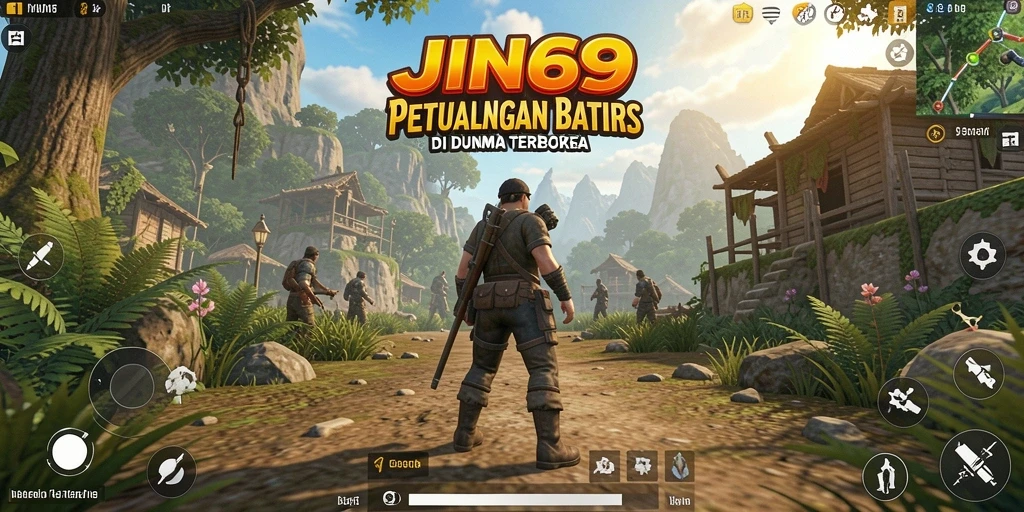 Screenshot gameplay JIN69 yang menampilkan lingkungan Open World yang luas.