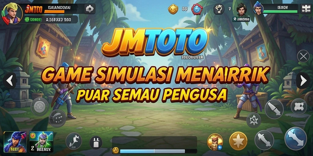 Tampilan utama gameplay JMTOTO yang menampilkan simulasi dunia virtual.