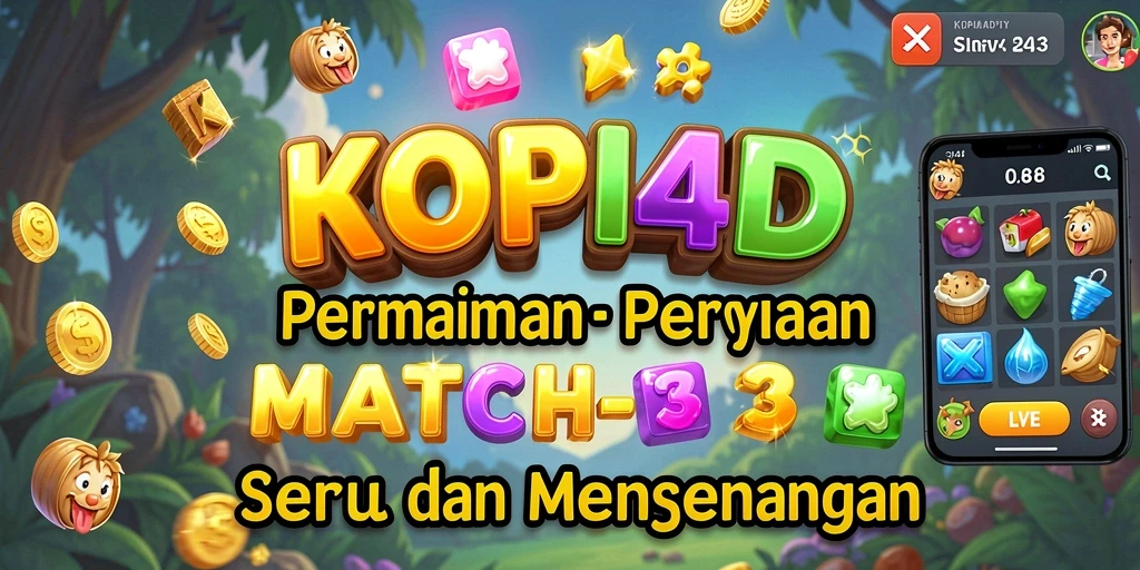 Tampilan gameplay KOPI4D yang seru dan berwarna-warni.