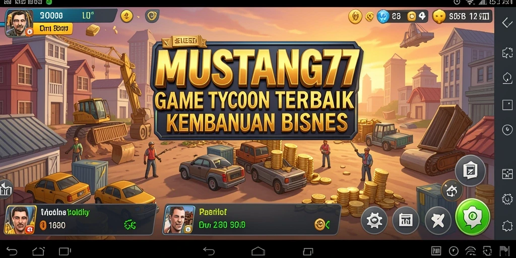 Screenshot gameplay MUSTANG77 menampilkan momen membangun kerajaan bisnis.