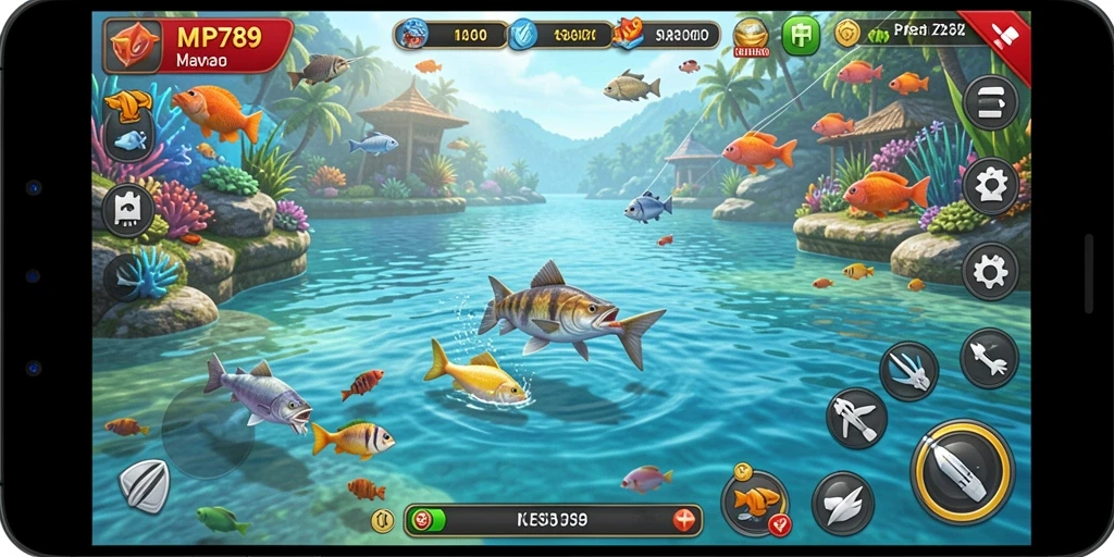 Tampilan gameplay MVP789 yang menampilkan keseruan memancing.