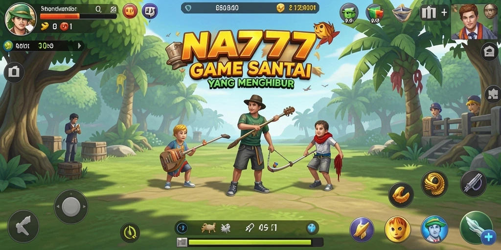 Tampilan gameplay NA777 yang ceria dan menghibur.