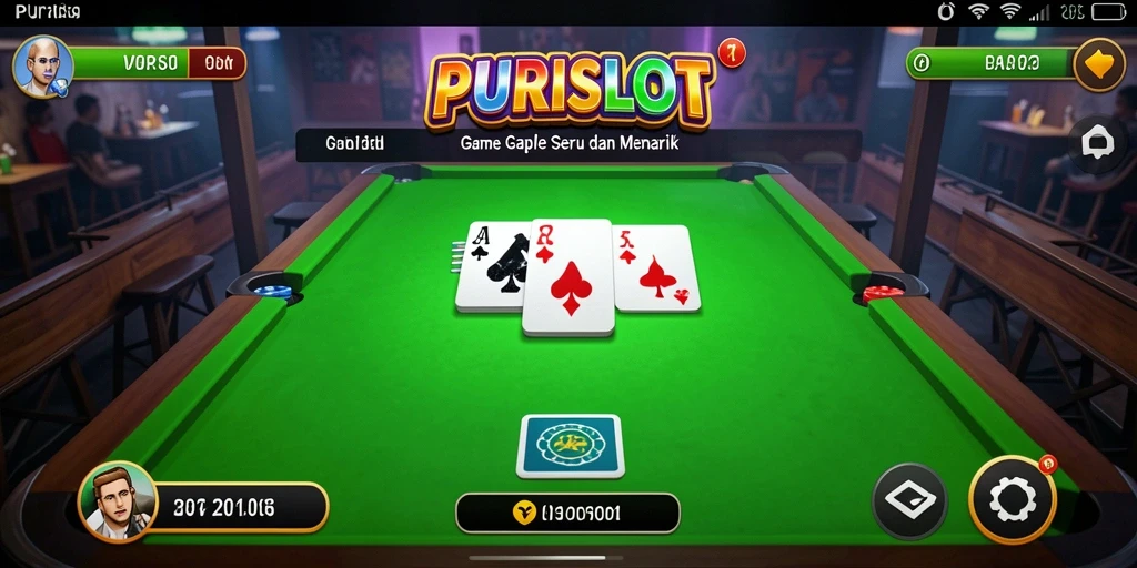 Tampilan gameplay Gaple di PURISLOT yang menegangkan dan seru.