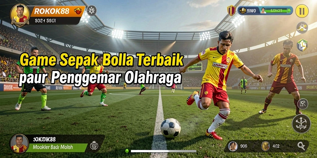 Tampilan menakjubkan dari gameplay ROKOK88 di lapangan sepak bola.