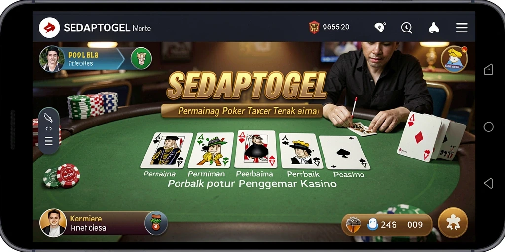 Tampilan gameplay SEDAPTOGEL yang seru dan interaktif dalam permainan poker.