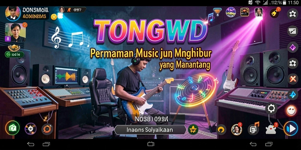 Tampilan gameplay TONGWD yang menarik dan penuh warna.