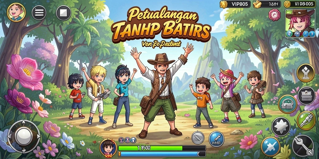 Gameplay VIP805 menampilkan karakter anime yang penuh warna dan dunia fantasi.