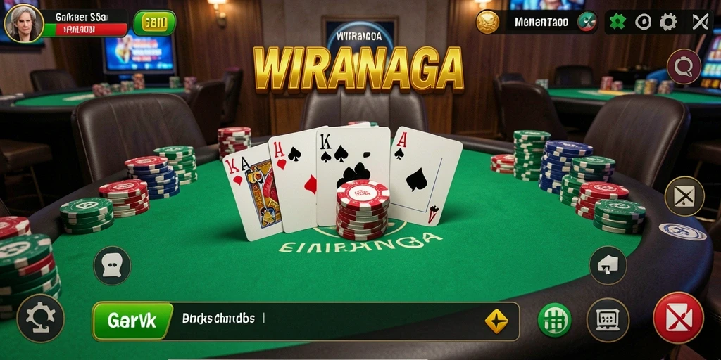 Gameplay seru di WIRANAGA dengan suasana poker yang mengasyikkan.